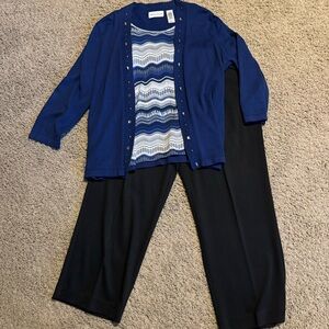 EUC Alfred Dunner set, top sz XL, pants size 18 short (approximate 27" inseam)